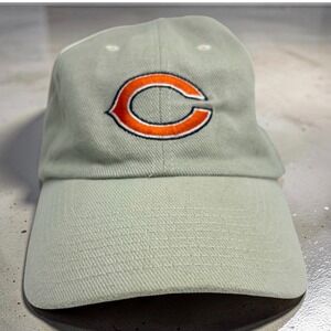 Vintage NFL Chicago Bears Hat Mens OSFA Khaki Embroidered Logo Cotton Dad Cap